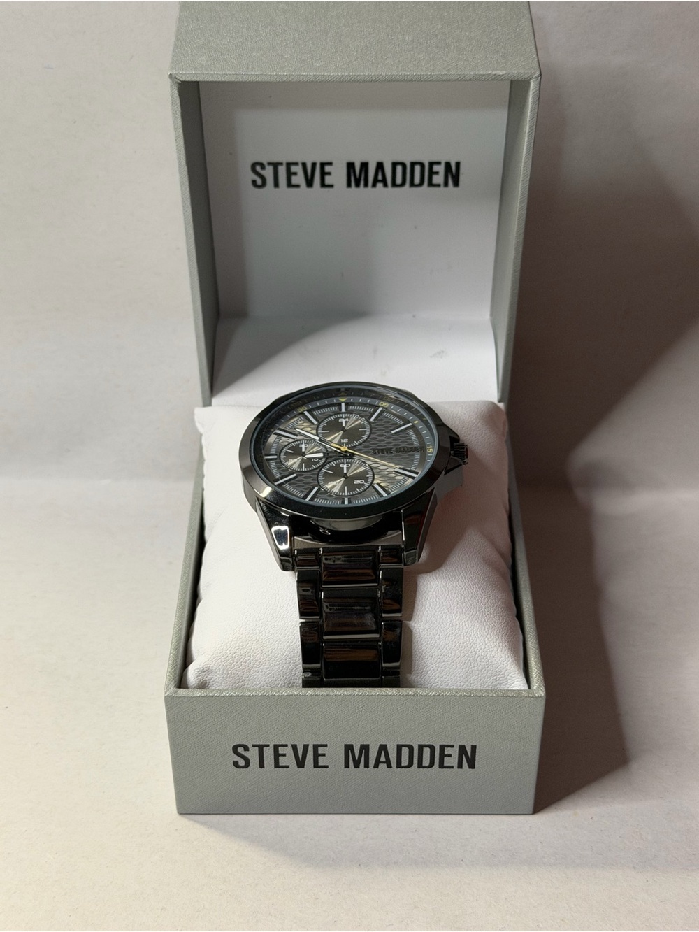 Steve Madden Gunmetal Men's Chronograph Bracelet Watch